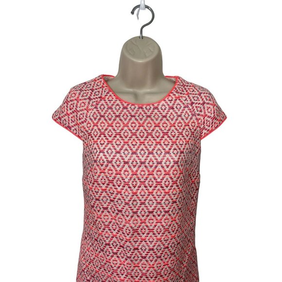 J CREW Women's Textured Printed Shift Dress Size XS? Cotton/Linen/Poly Blend - Picture 3 of 12